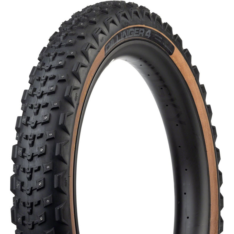 45NRTH Dillinger 4 Tire - 27.5 x 4.0 Tubeless Folding Tan 60 TPI 168 Large Concave Carbide Aluminum Studs