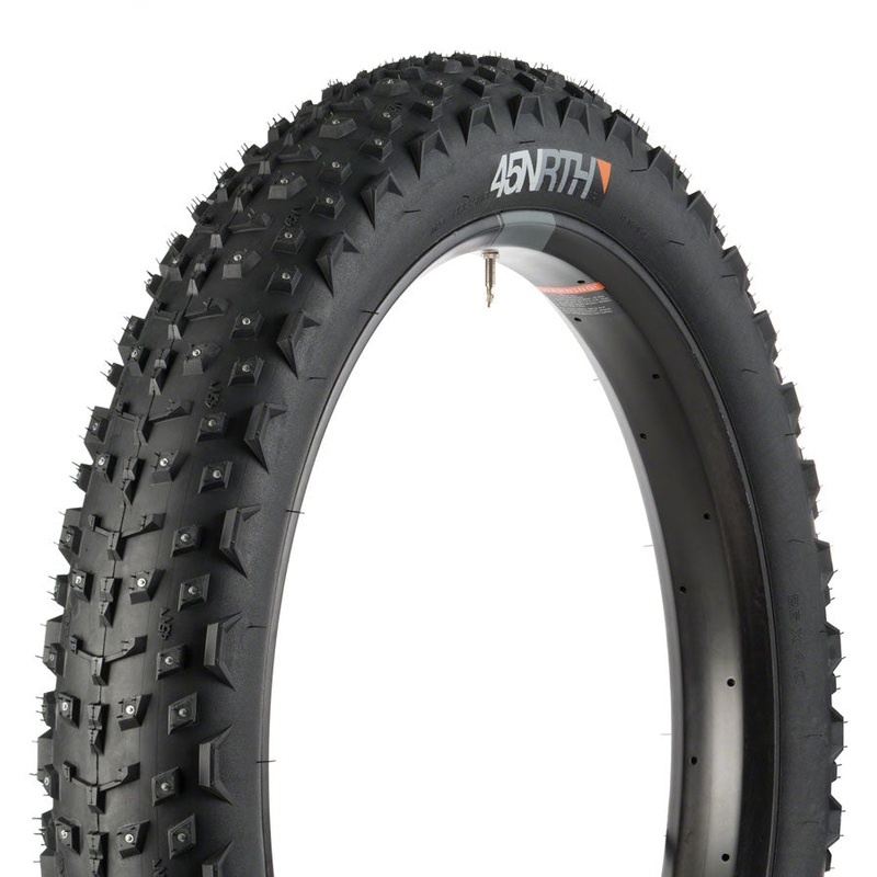 45NRTH Dillinger 4 Tire - 26 x 4 Tubeless Folding BLK 60tpi 240 Carbide Steel Studs