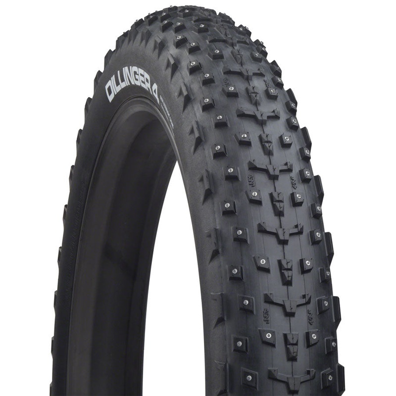 45NRTH Dillinger 4 Tire - 27.5 x 4 Tubeless Folding BLK 120 TPI 252 Concave Carbide Aluminum Studs