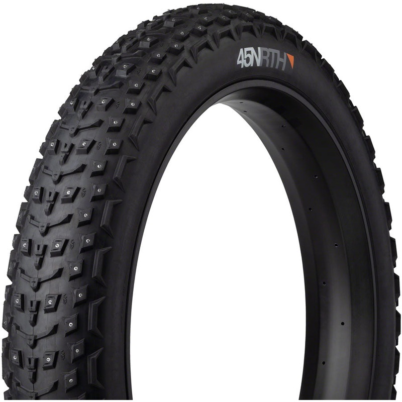 45NRTH Dillinger 5 Tire - 26 x 4.6 Tubeless Folding BLK 120 TPI 258 Concave Carbide Aluminum Studs