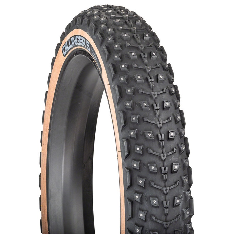 45NRTH Dillinger 5 Tire - 26 x 4.6 Tubeless Folding Tan 60 TPI 258 Concave Carbide Aluminum Studs