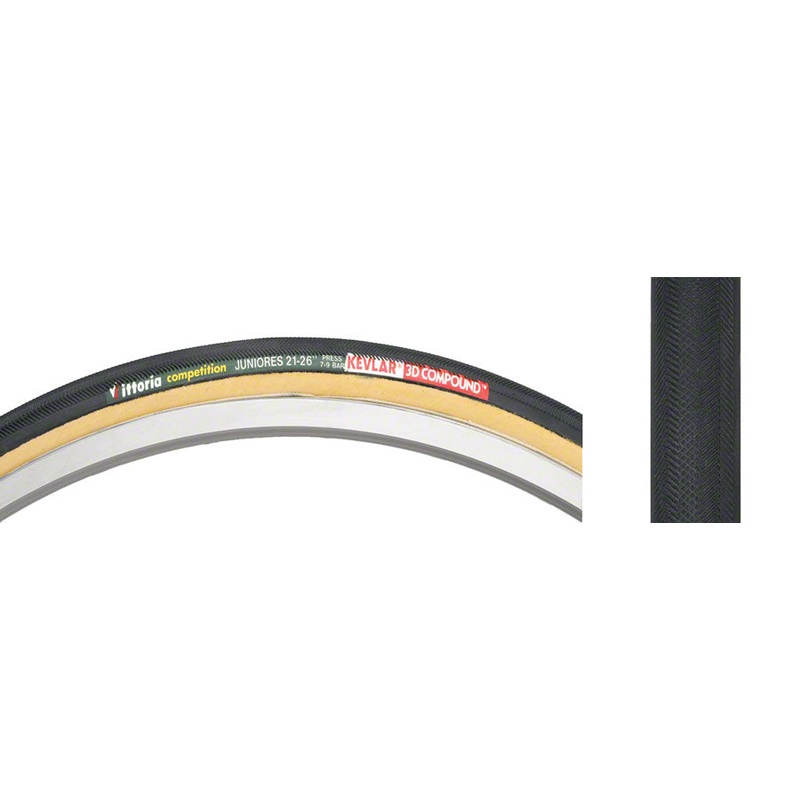 Vittoria Juniores Tire - 650c x 21 Tubular Folding Black/Tan