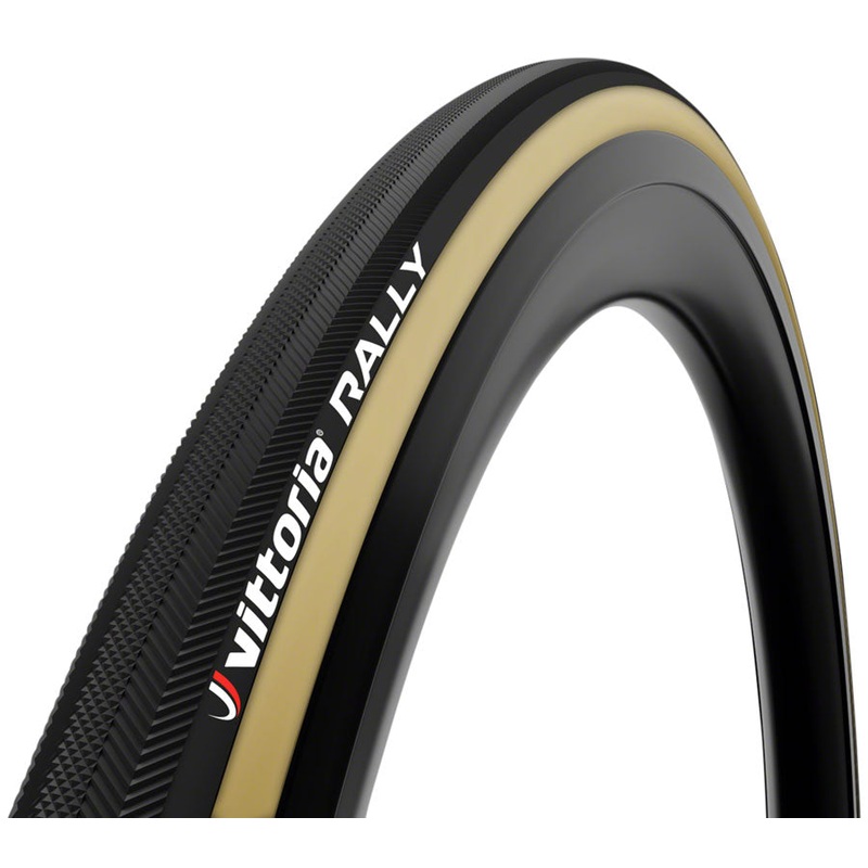 Vittoria Rally Tire - 700 x 25 Tubular Folding Black/Tan