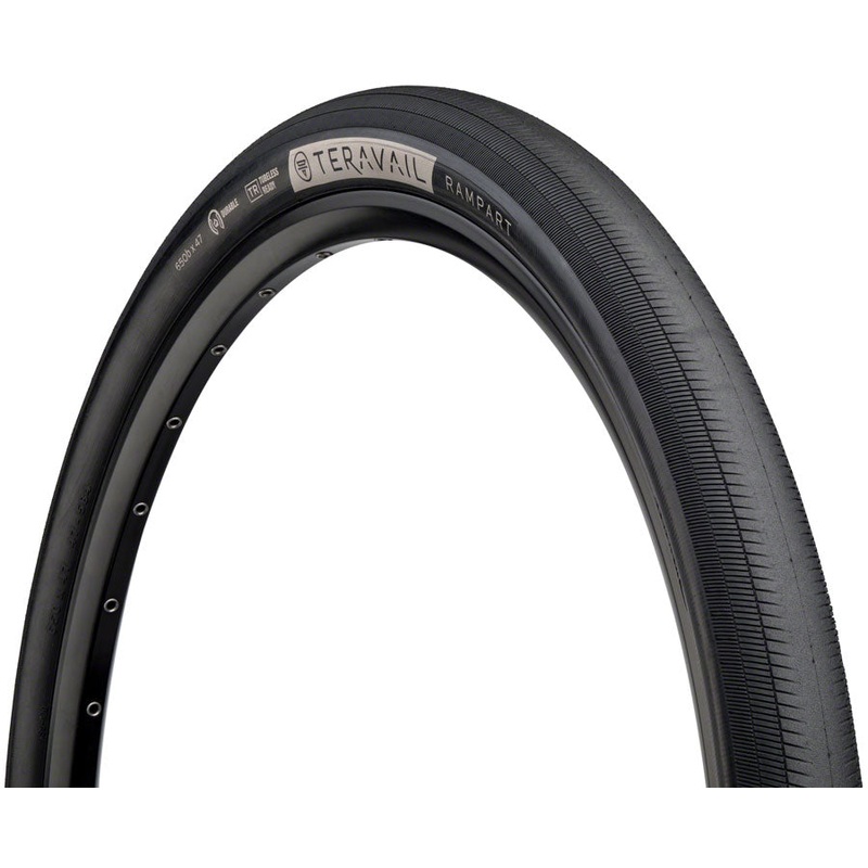Teravail Rampart Tire - 650b x 47 Tubeless Folding BLK Durable Fast Compound
