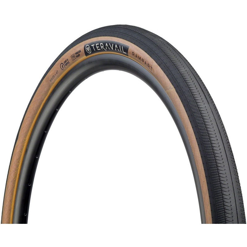 Teravail Rampart Tire - 650b x 47 Tubeless Folding Tan Light Supple Fast Compound