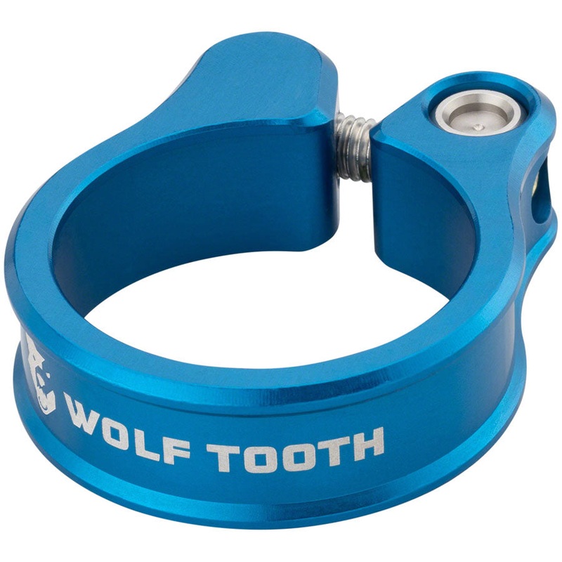 Wolf Tooth Seatpost Clamp - 28.6mm Bolt-On Blue