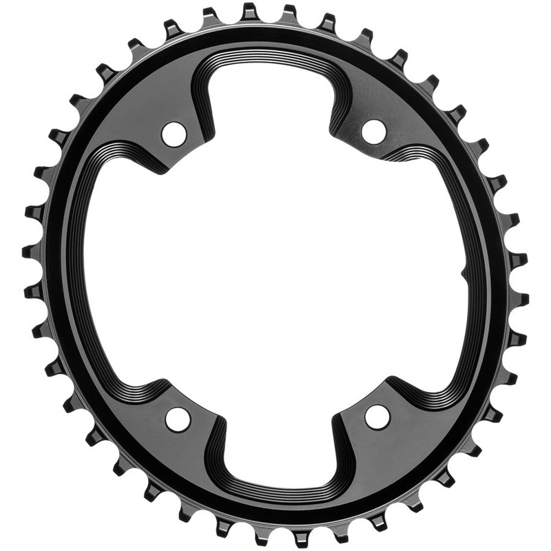 absoluteBLACK Oval 110 BCD CX Chainring - 40t 110 Shimano Asymmetric BCD 4-Bolt Narrow-Wide BLK