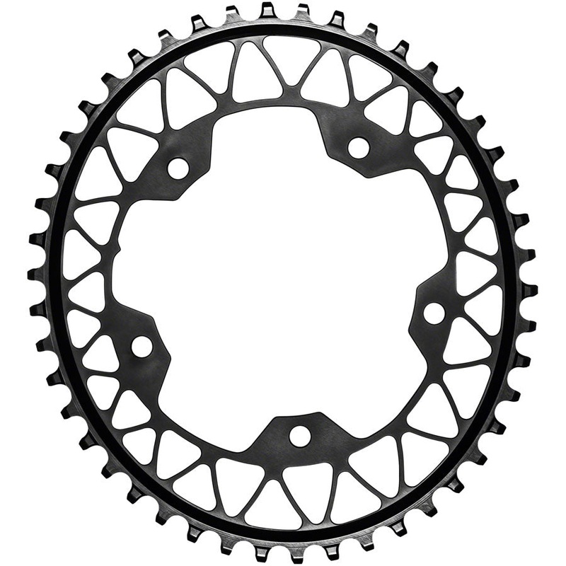 absoluteBLACK Oval 110 BCD Gravel Chainring - 44t 110 BCD 5-Bolt Narrow-Wide BLK