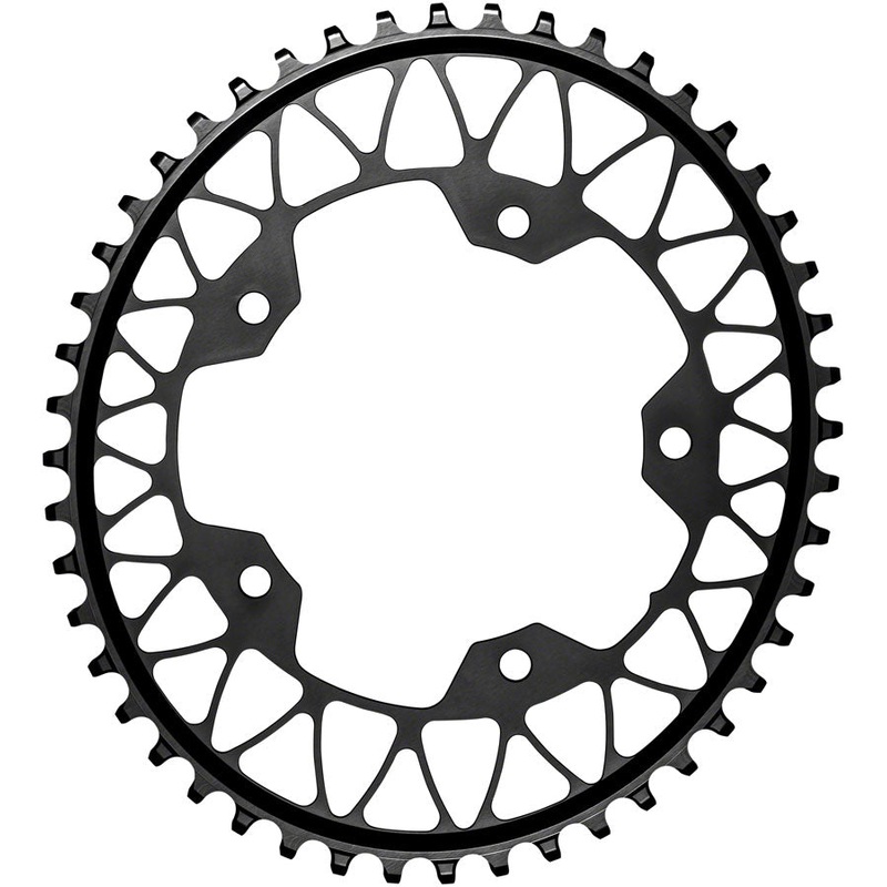 absoluteBLACK Oval 110 BCD Gravel Chainring - 46t 110 BCD 5-Bolt Narrow-Wide BLK