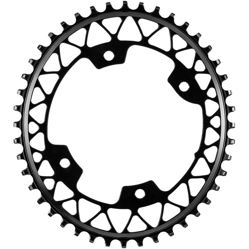 absoluteBLACK Oval 110 BCD Gravel Chainring - 46t 110 Shimano Asymmetric BCD 4-Bolt Narrow-Wide BLK