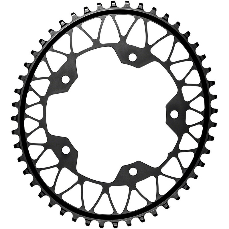 absoluteBLACK Oval 110 BCD Gravel Chainring - 48t 110 BCD 5-Bolt Narrow-Wide BLK