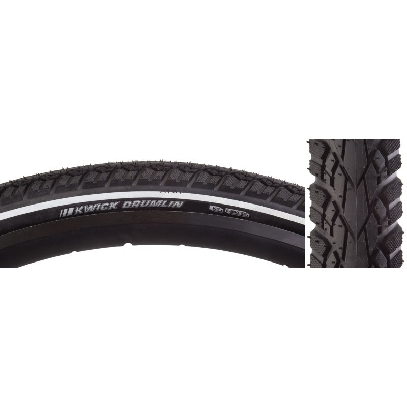 Kenda Kwick Drumlin Tire - 26 x 1.75 Clincher Wire Black/Reflective 60tpi