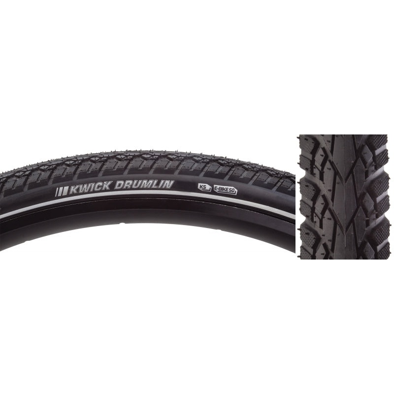 Kenda Kwick Drumlin Tire - 26 x 2 Clincher Wire Black/Reflective 60tpi KS