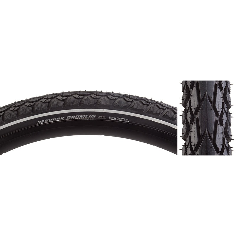 Kenda Kwick Drumlin Tire - 700 x 50 Clincher Wire Black/Reflective 60tpi