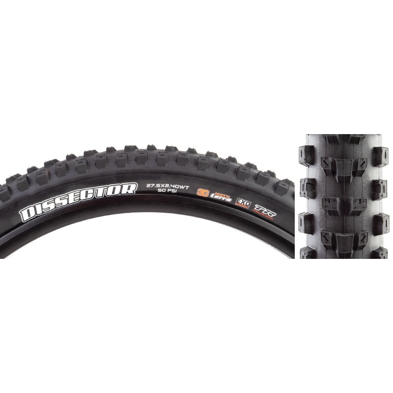 Maxxis Dissector Tire - 27.5 x 2.4 Tubeless Folding BLK 3C MaxxTerra EXO Wide Trail
