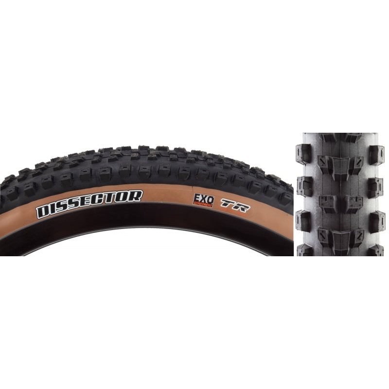 Maxxis Dissector Tire - 29 x 2.6 Tubeless Folding Black/Tan Dual EXO