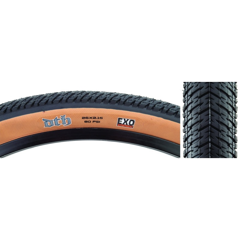 Maxxis DTH Tire - 26 x 2.15 Clincher Folding Black/Dark Tan EXO