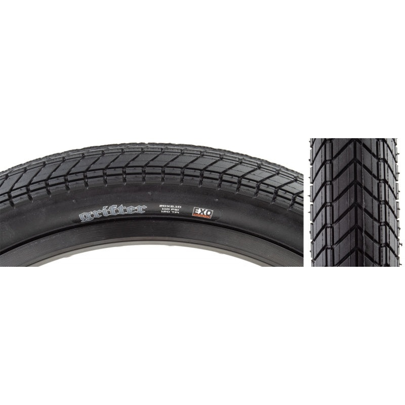 Maxxis Grifter Tire - 20 x 2.10 Clincher Folding Black Dual EXO
