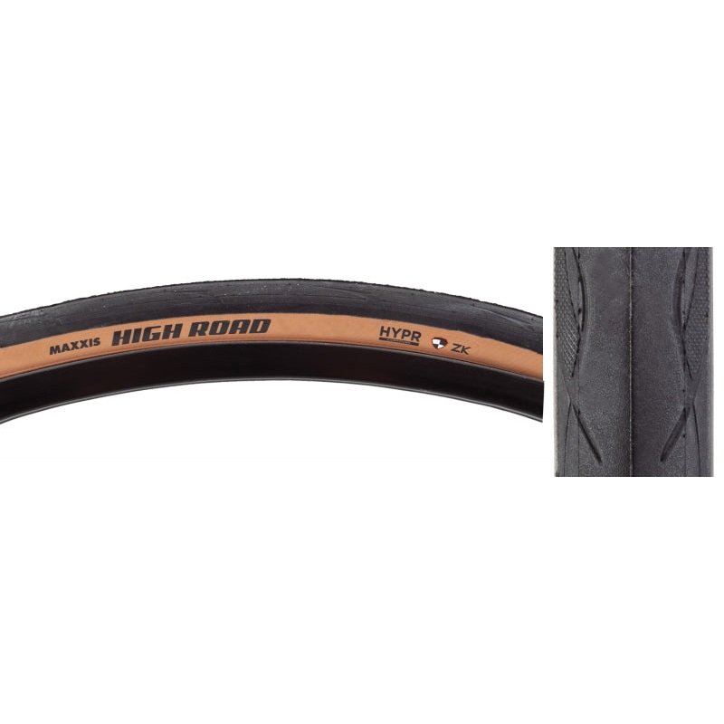 Maxxis High Road Tire - 700 x 28 Clincher Folding BLK/Tan HYPR K2 Protection