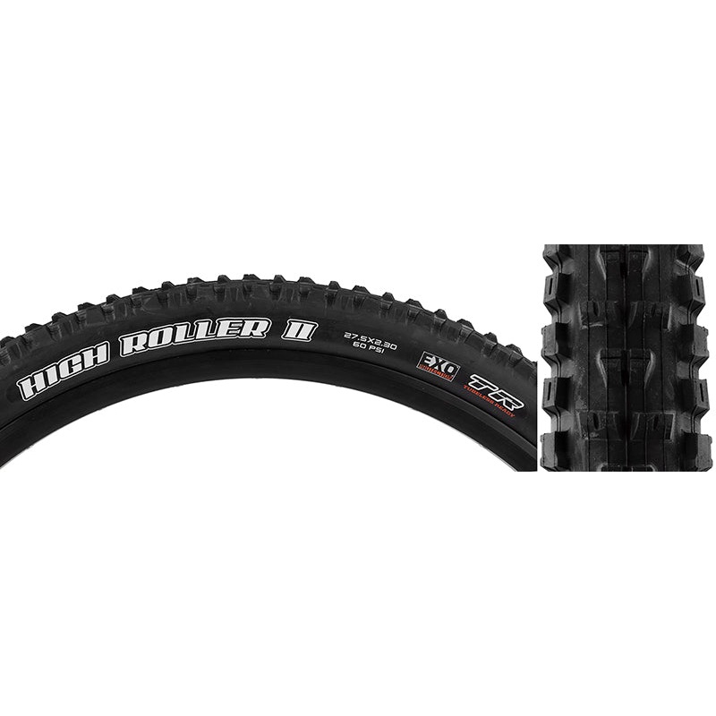 Maxxis High Roller II Tire - 27.5 x 2.3 Tubeless Folding Black Dual EXO
