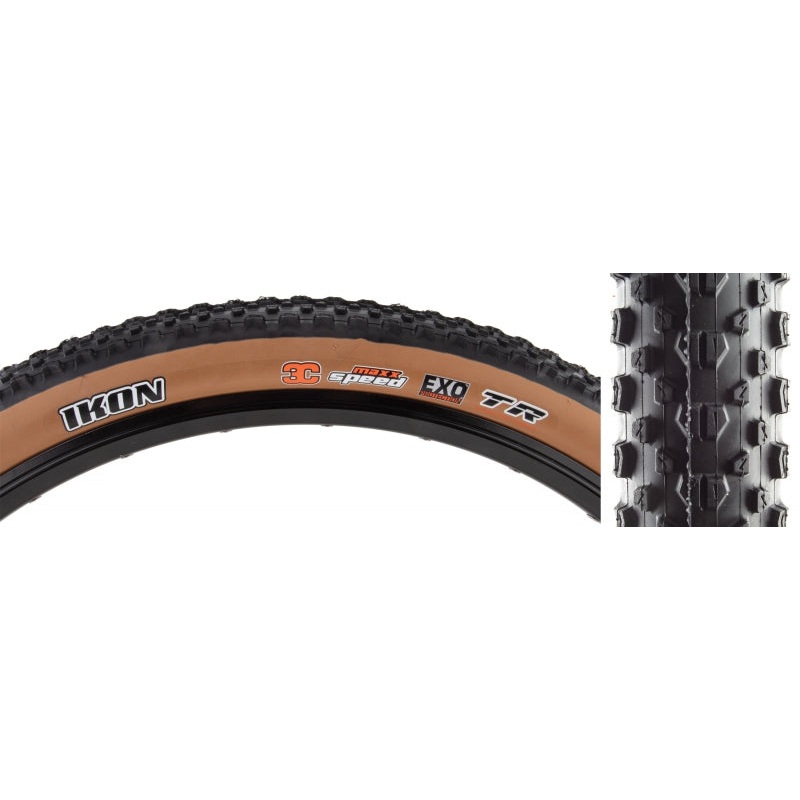 Maxxis Ikon Tire - 29 x 2.20 Tubeless Folding BLK/Dark Tan 3C MaxxSpeed EXO