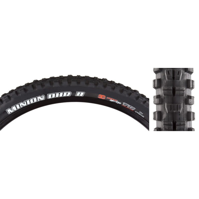 Maxxis Minion DHR II Tire - 27.5 x 2.4 Tubeless Folding BLK 3C MaxxGrip DH Wide Trail