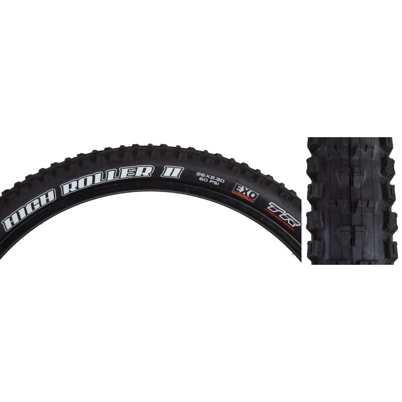 Maxxis High Roller II Tire 26x2.30 Folding Tubeless Ready Dual EXO 60TPI Black