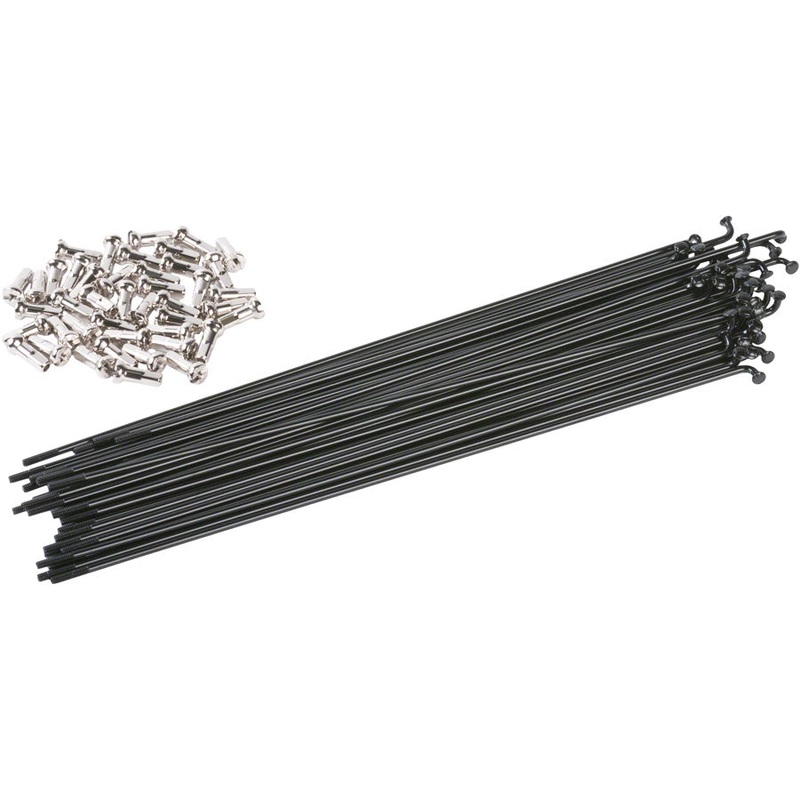 Odyssey HGS Spokes - Stainless Straight 14g 178mm BLK Box of 40 Includes Nipples