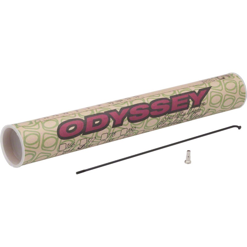 Odyssey HGS Spokes - Stainless Straight 14g 186mm BLK Box of 40 Includes Nipples