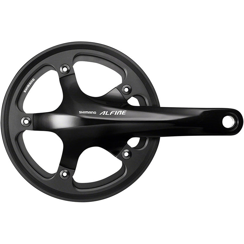 Shimano Alfine FC-S501 Crankset - 170mm 8/9-Speed 130BCD 39t 24mm Hollow Spindle Includes BSA Bottom Bracket BLK