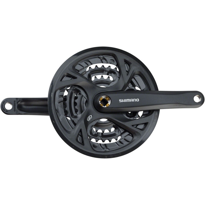 Shimano Altus FC-M371 Crankset - 170mm 9-Speed 48/36/26t Riveted Square Taper JIS Spindle Interface BLK