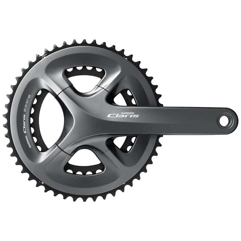 Shimano Claris FC-R2000 Crankset - 165mm 8-Speed 50/34t 110 BCD Hollowtech II Spindle Interface BLK