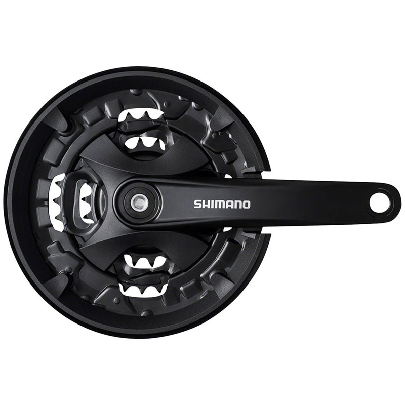 Shimano FC-MT101 Crankset - 175mm 9-Speed 40/30/22t Square Taper JIS Spindle Interface 50mm Chainline BLK