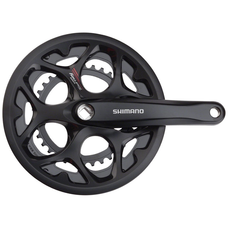 Shimano Tourney FC-A070 Crankset - 170mm 7/8-Speed 50/34t Riveted Square Taper JIS Spindle Interface BLK With Chainguard