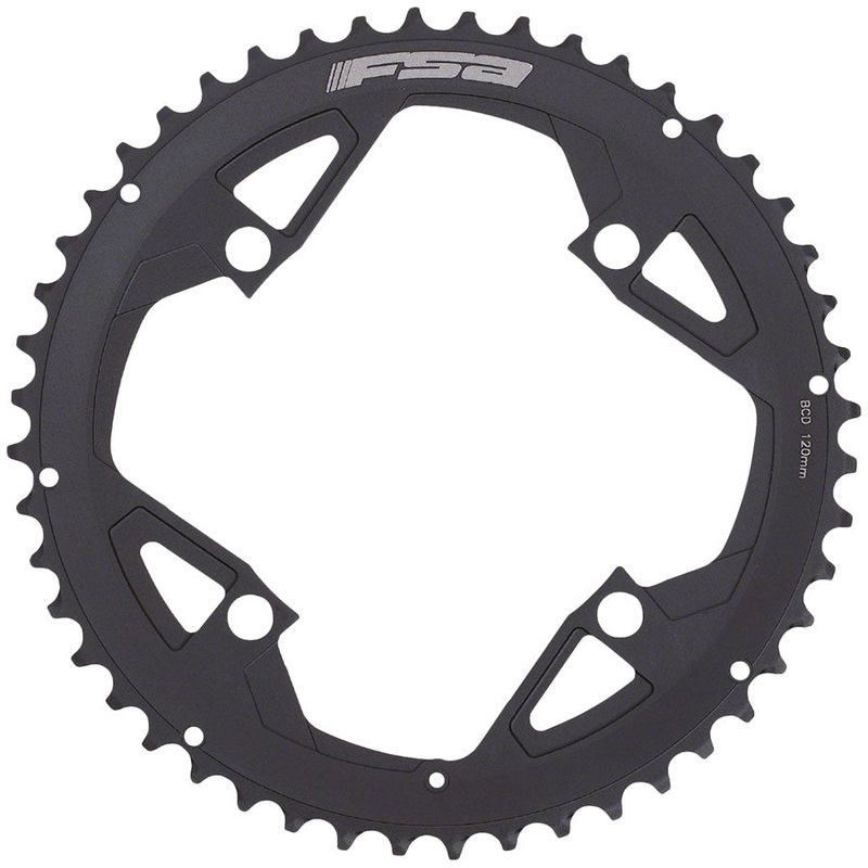 Full Speed Ahead Gossamer Pro ABS Road Chainring - 46t Outer Ring 120mm BCD 4-Bolt Aluminum N11 BLK