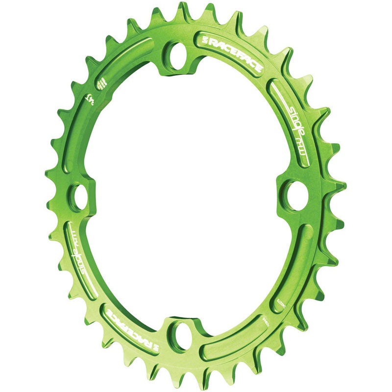 RaceFace Narrow Wide Chainring: 104mm BCD 34t Green