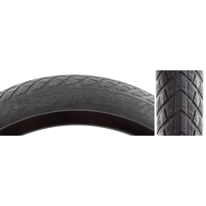 CST Big Boat Tire - 20 x 4 Clincher Wire Black Aramid Ebike