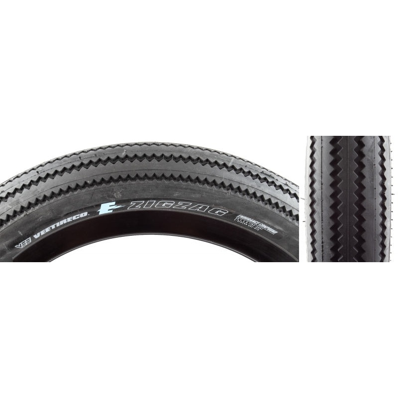 Vee Tire Co. Zigzag Tire - 20 x 4.0 Clincher Wire BLK Endurance Override E-Bike R-50