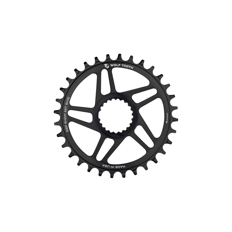 Wolf Tooth Direct Mount Chainring - 32t Shimano Direct Mount For Boost Cranks 3mm Offset Requires 12-Speed Hyperglide+ Chain BLK