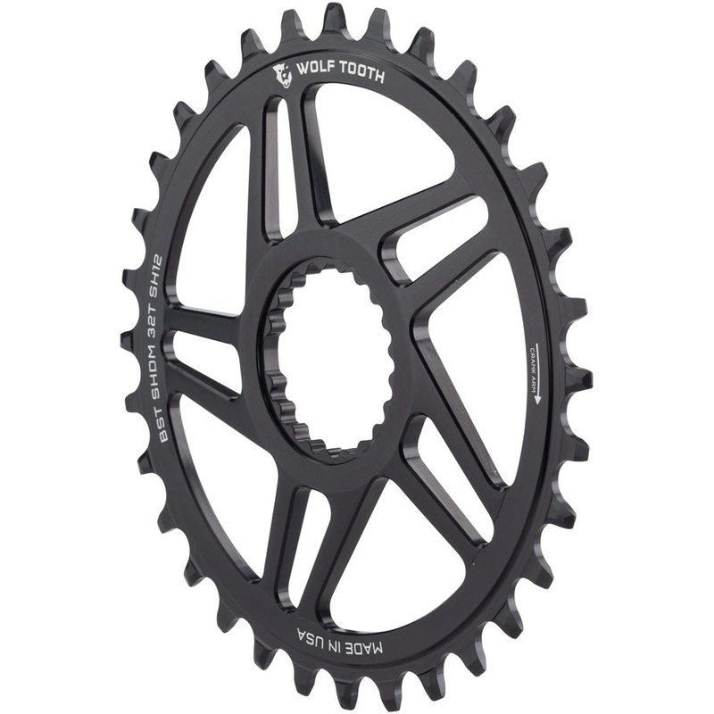 Wolf Tooth Direct Mount Chainring - 34t Shimano DM For Boost Cranks 3mm Offset Requires 12-Speed Hyperglide+ Chain BLK