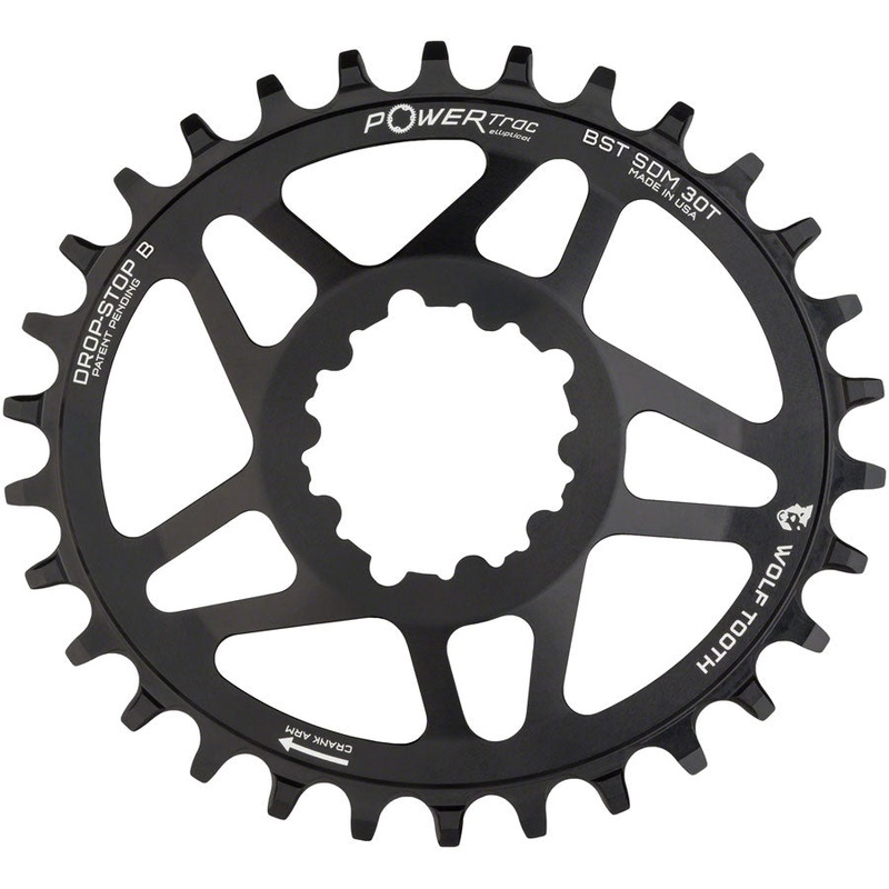 Wolf Tooth Elliptical Direct Mount Chainring - 30t SRAM Direct Mount Drop-Stop B For SRAM 3-Bolt Boost Cranksets 3mm Offset BLK