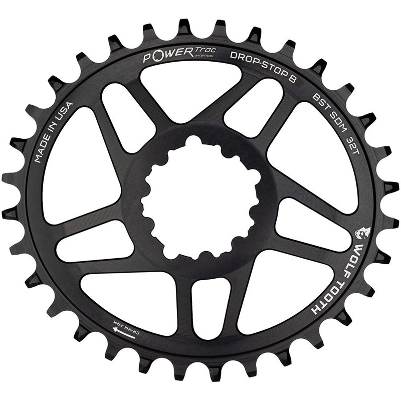 Wolf Tooth Elliptical Direct Mount Chainring - 32t SRAM Direct Mount Drop-Stop B For SRAM 3-Bolt Boost Cranksets 3mm Offset BLK