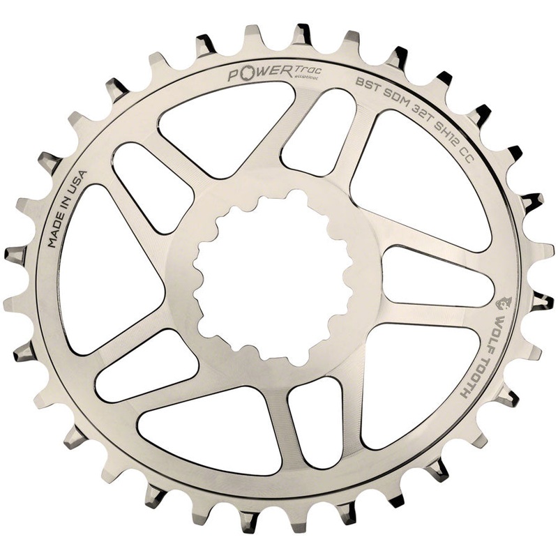 Wolf Tooth Elliptical Direct Mount Chainring - 32t SRAM Direct Mount For SRAM 3-Bolt Boost Cranks Use Hyperglide+ Chain Nickel Plated