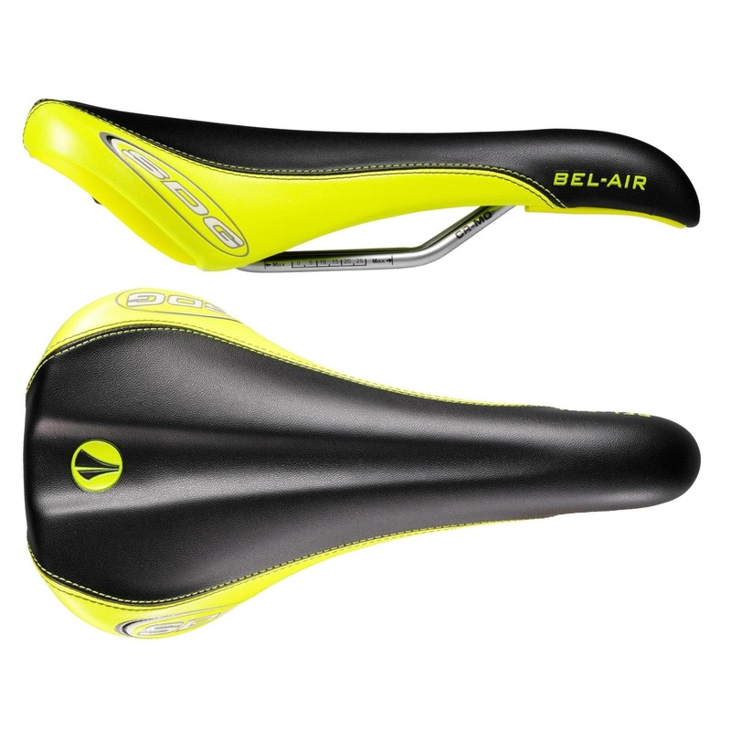 SDG Bel Air Cro-Mo Rail Saddle Black/Neon Yellow
