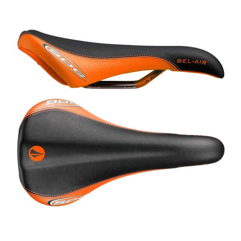 SDG Bel Air Ti-Alloy Rail Saddle Black/Orange