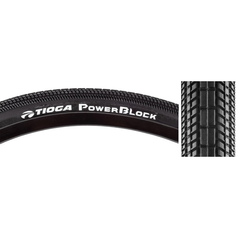 Tioga PowerBlock Tire - 20 x 1-3/8 Clincher Wire Black 60tpi