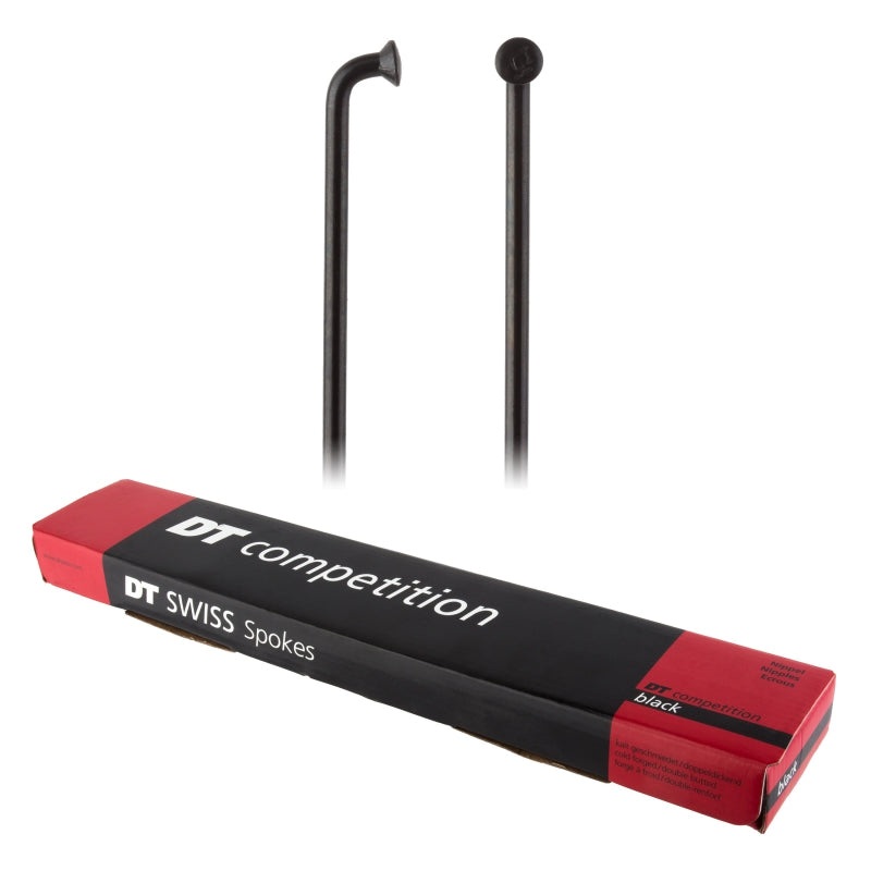 DT Swiss Competition Spoke: 2.0/1.8/2.0mm 254mm J-bend Black Box of 100